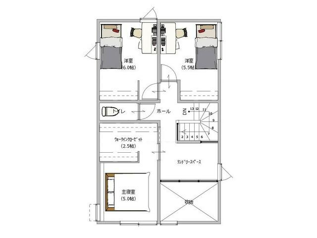 【間取り】 | 南国市篠原 | ２階