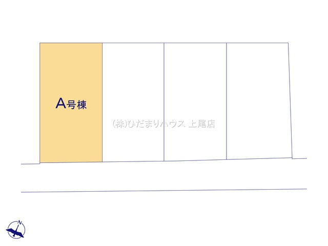 上尾市原市2322　新築戸建　ハートフルタウンAの区画図