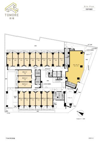TOMORE田端の区画図|1階平面図