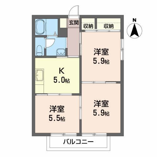 ディアス八桜 Ａの間取り