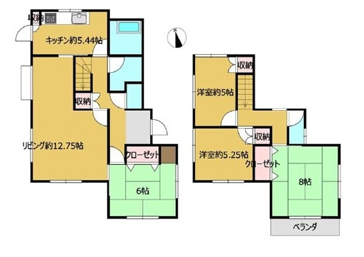 中古戸建　鳩山町松ヶ丘1-15-4（リフォーム住宅）の間取り