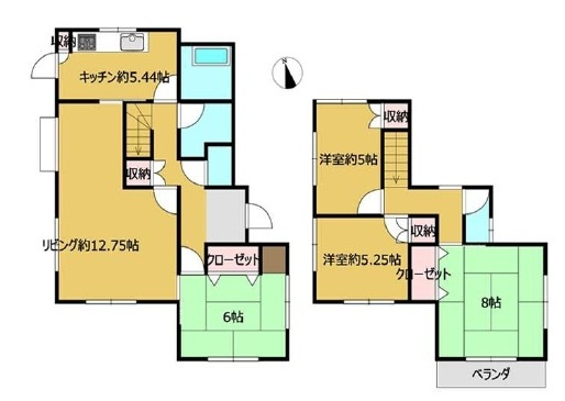 中古戸建　鳩山町松ヶ丘1-15-4（リフォーム住宅）の間取り