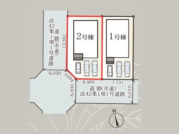 緑が丘第2-2号棟の区画図|※図面と現況が異なる場合は現況を優先させていただきます。