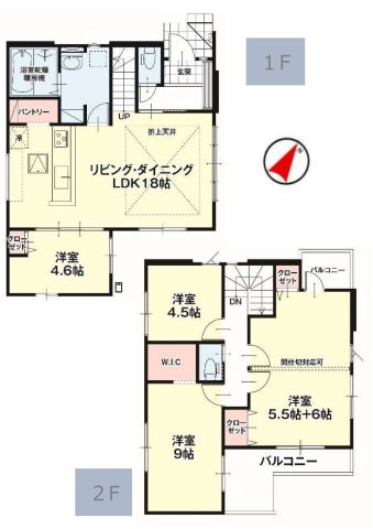 【LIGARE】宇都宮市日の出 第1期 限定1邸の間取り|〇1号棟〇【4LDK+WIC+カースペース3台】