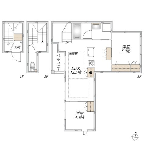 （仮称）桜新町1丁目メゾンの間取り