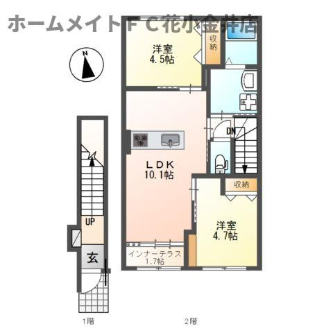 【間取り】 | レヴメゾン神山弐番館