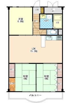牛田コーポラスE棟(JS)の間取り