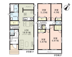 【間取り】 | 千葉市稲毛区宮野木町　新築分譲住宅B号棟 | 千葉市稲毛区宮野木町　B号棟　４LDK