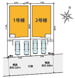 【仲介手数料無料】入間市小谷田8期　全2棟　２号棟　新築住宅なら西武ハウジングの区画図
