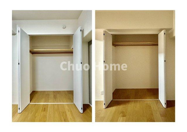 トーア辰巳マンションの収納|居室にはクローゼットを完備し、自由度の高い家具の配置が叶うシンプルな空間です。お子様の成長と必要になる子供部屋を与えるにはぴったりの間取りですね。