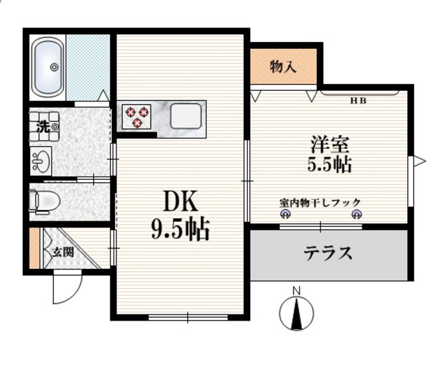 西大泉5丁目へーベルメゾンの間取り|【間取り】　角部屋２面採光