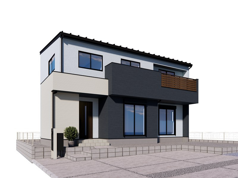 栃木市祝町　新築戸建2-1の外観パース