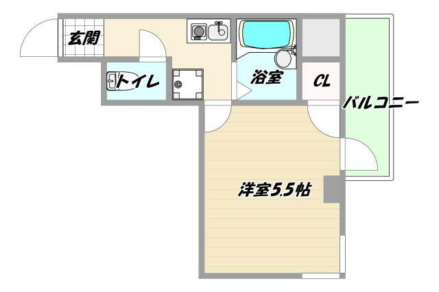 大阪市東淀川区東中島１丁目の賃貸マンションの間取り