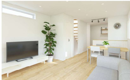 戸塚区上倉田町 新築戸建 4880万円の居間・リビング