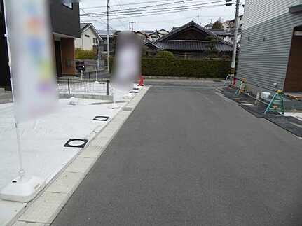 安佐北区口田南３丁目の前面道路含む現地写真