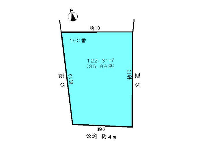 常滑市苅屋町3丁目　売り土地の土地図