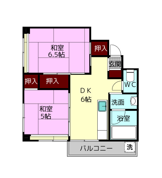 東生駒ハイツの間取り