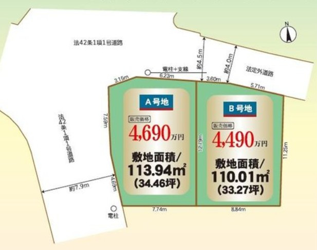 【土地図】 | K12100-A号地上賀茂 | 区画図