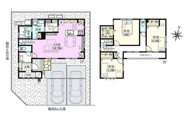 【中古戸建】伊勢崎市連取町の間取り|■間取り図（1号棟）｜敷地面積：139.37（約42.15坪）　建物面積：106.82（約32.31坪）