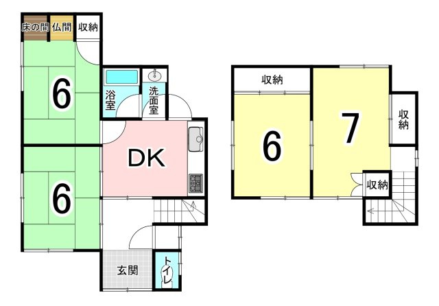 中古戸建　和歌山市園部の間取り