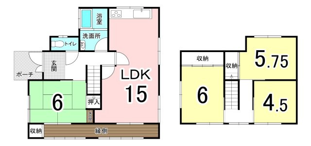 中古戸建　岩出市今中の間取り