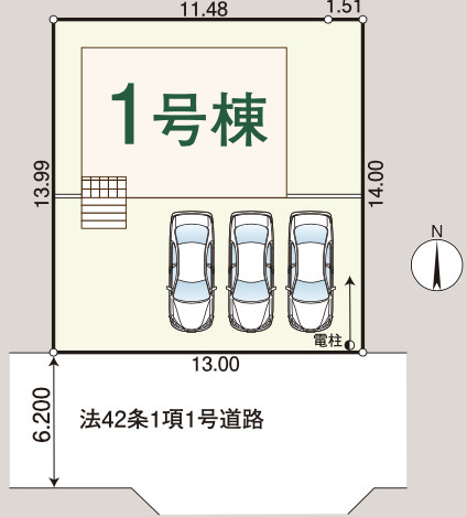 【仲介手数料無料】狭山市柏原第１４全１棟　狭山市の新築住宅なら西武ハウジングの区画図