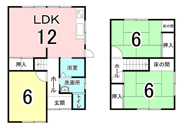 中古戸建　和歌山市大谷　収益物件の間取り