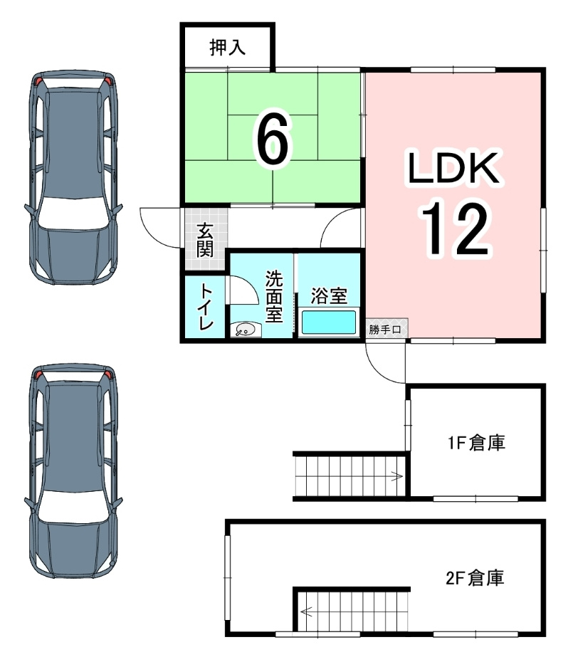 中古戸建　岩出市畑毛　平屋建の間取り