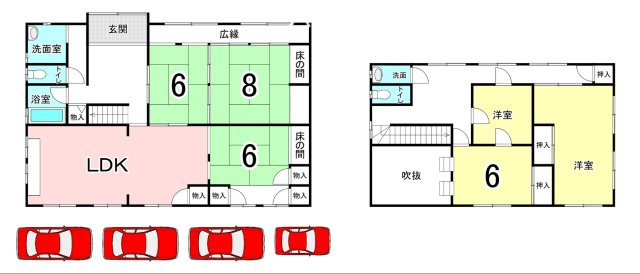 中古戸建　和歌山市西高松の間取り