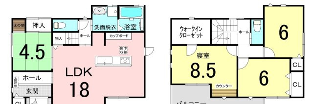 中古戸建　岩出市金屋の間取り