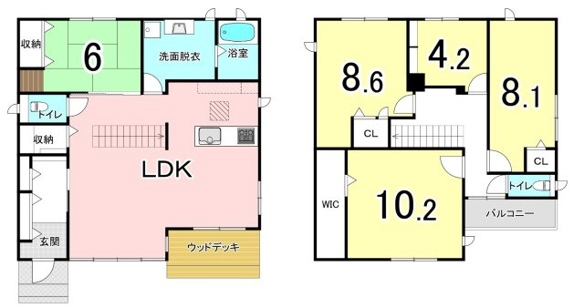 中古戸建　和歌山市栄谷の間取り