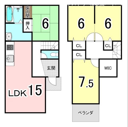 中古戸建　岩出市山の間取り