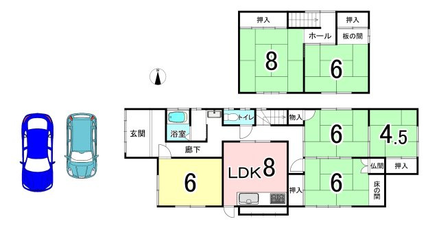 中古戸建　和歌山市平井の間取り
