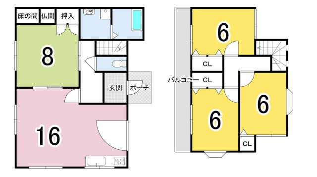 中古戸建　岩出市東坂本の間取り