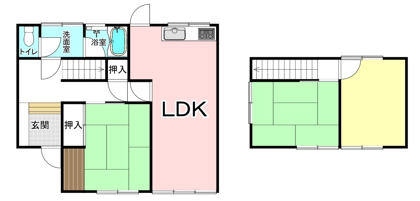 中古戸建　和歌山市六十谷の間取り