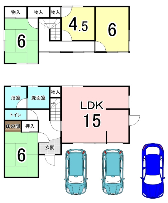 中古戸建　和歌山市中島の間取り