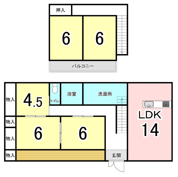 中古戸建　岩出市紀泉台の間取り
