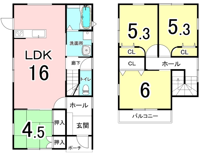 中古戸建　和歌山市宇田森の間取り