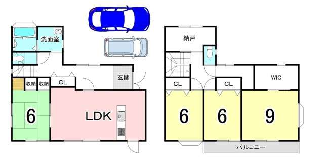 中古戸建　岩出市今中の間取り