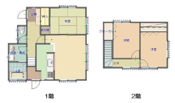 中古戸建　岩出市根来の間取り