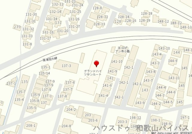 和歌山市市小路　グランドハイツサンルートの地図