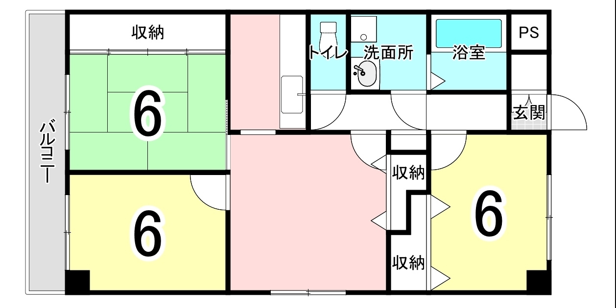 和歌山市市小路　グランドハイツサンルートの間取り
