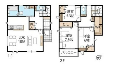 中古戸建　野崎の間取り