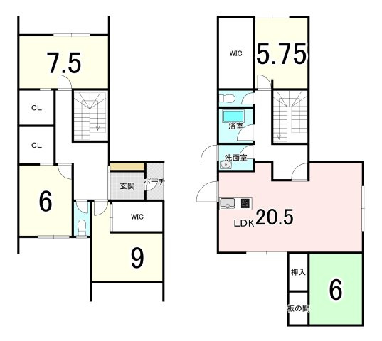 中古戸建　府中の間取り