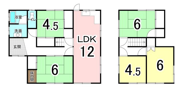 中古戸建　岩出市山崎の間取り