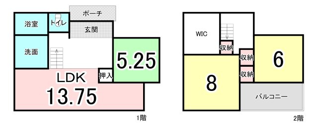 中古戸建　岩出中黒の間取り