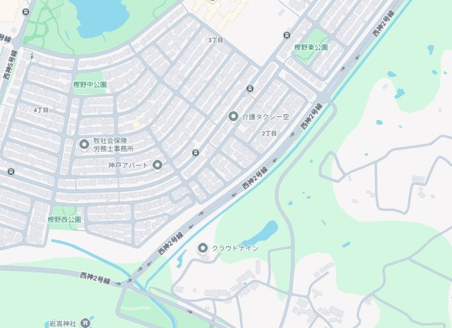 神戸市西区樫野台　新築一戸建ての地図