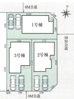 【区画図】 | 越谷市弥栄町13期　新築分譲住宅　全3棟