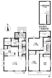 【間取り】 | 【仲介手数料無料！！】日野市新井1丁目　新築戸建て（全1棟）1号棟　5280万円