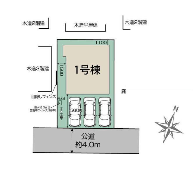 桶川市上日出谷　11期　新築一戸建て　ブルーミングガーデン　01の区画図|１号棟